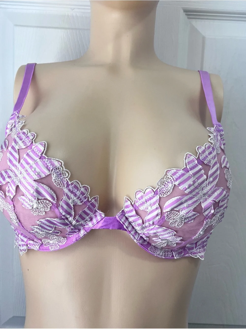 Victoria's Secret Pink Sheer Embroidered Underwire Bra